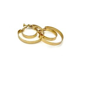 Napier Gold Hoop Earrings Clip On Half‎ Round Vintage Jewelry